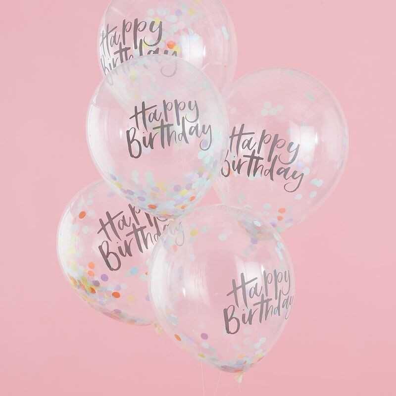 Pastel Party -Confetti Balloons - Happy