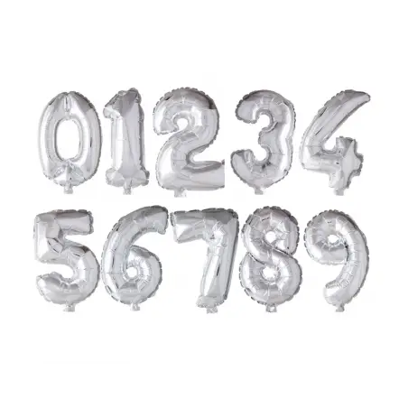 Jätteballonger, siffror – Silver - 1072