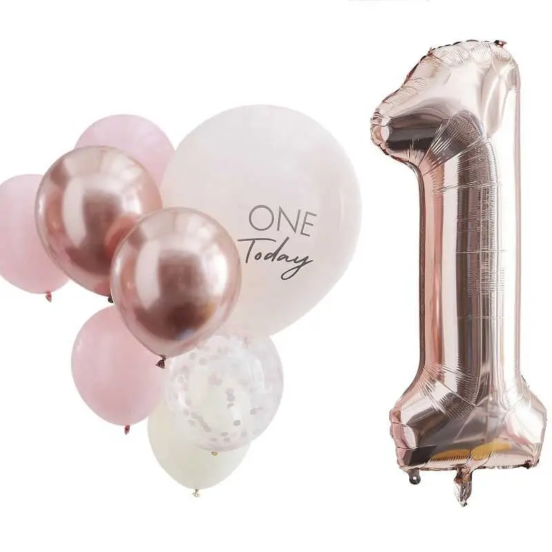 1 års födelsedagsmix – rosa/roséguld