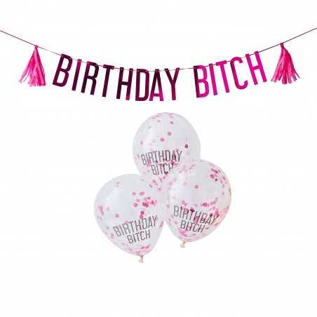 Birthday Bitch Party Balloons & Bunting Kit - 1128