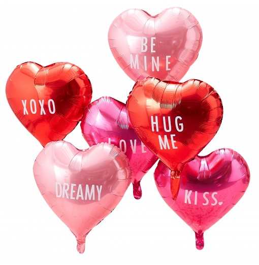 Pink Foiled Heart Balloons With Stickers