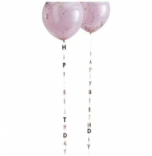 Rose Gold Happy Birthday Balloon Tails Rose Gold Happy Birthday Balloon Tails