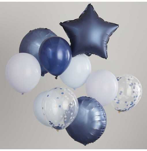 Blue, Navy & Confetti Balloon Bundle