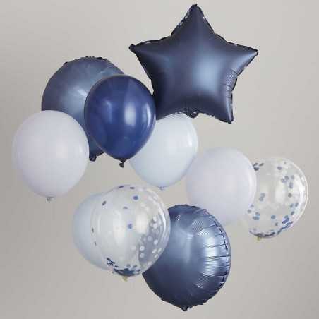 Blue, Navy & Confetti Balloon Bundle - 1211
