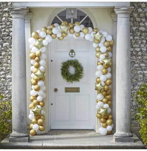 Gold Christmas Door Balloon Arch Kit