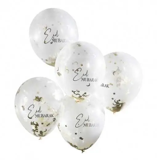 Eid Mubarak Moon & Star Confetti Eid Balloon Bundle