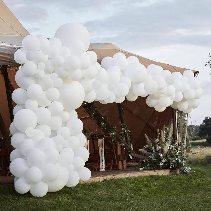 Luxe White Balloon Arch Kit Bröllop