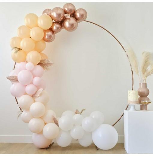 Pampas, White, Peach and Rose Gold Balloon Arch Kit Bröllop