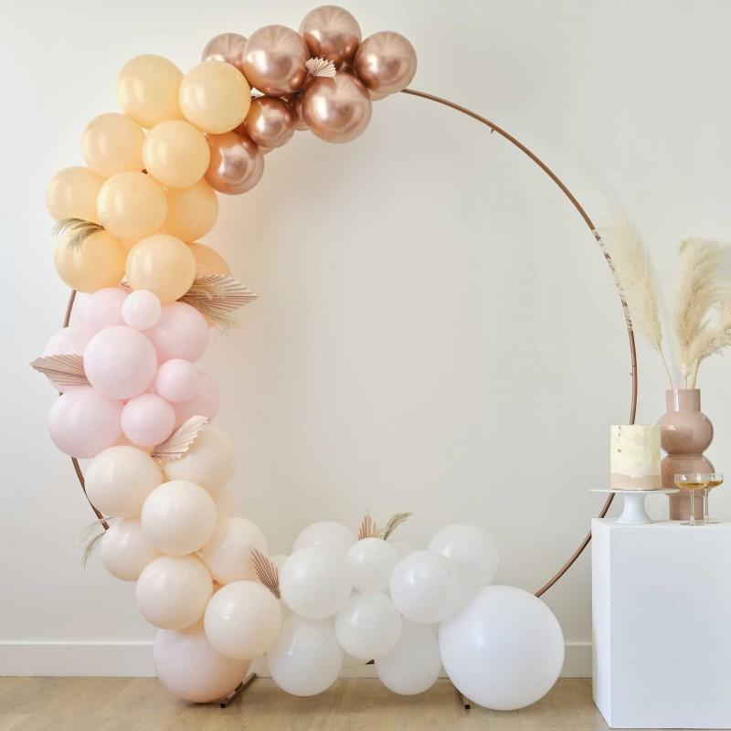 Pampas, White, Peach and Rose Gold Balloon Arch Kit Bröllop