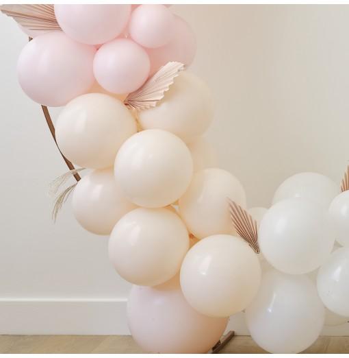 Pampas, White, Peach and Rose Gold Balloon Arch Kit Bröllop