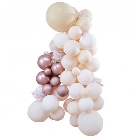 Pampas, White, Peach and Rose Gold Balloon Arch Kit - 1258