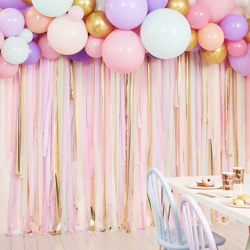 Pastel Streamer And Balloon Party Backdrop Bebis