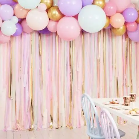 Pastel Streamer And Balloon Party Backdrop - 1262