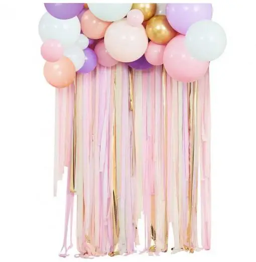 Pastel Streamer And Balloon Party Backdrop Bebis