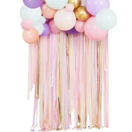 Pastel Streamer And Balloon Party Backdrop - 1263