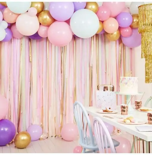 Pastel Streamer And Balloon Party Backdrop Bebis