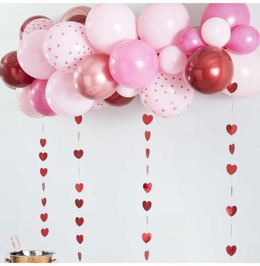 Rose Gold, Pink & Red Balloon Arch Kit Ballongbåge