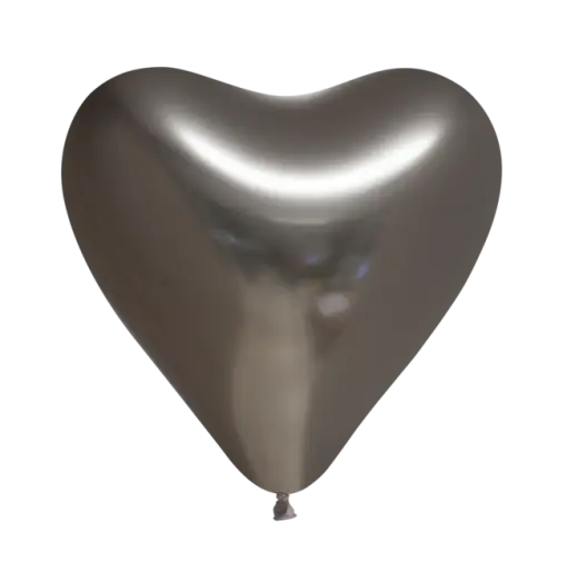 Hjärtballonger 12 "krom 100 st