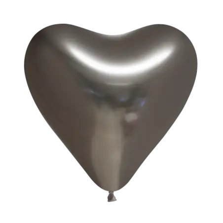 Hjärtballonger 12 "krom 100 st - 591