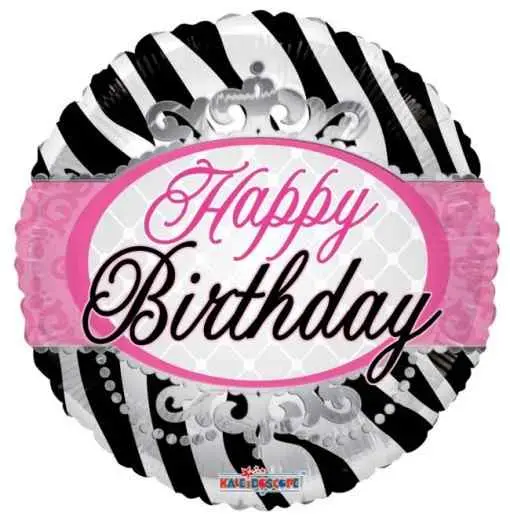 Grattis på födelsedagen 18 "zebrabänder