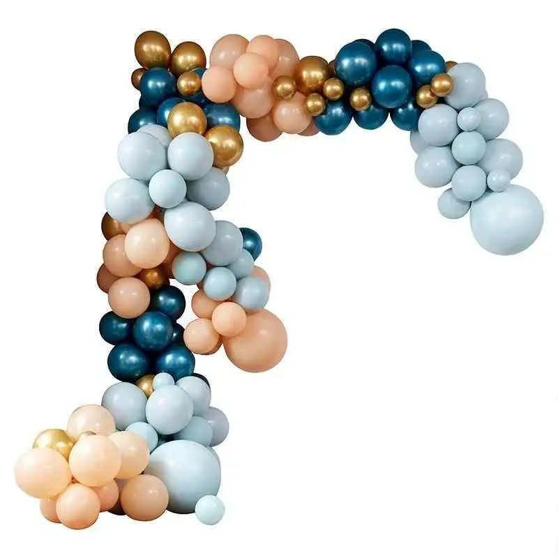 Balloon Arches - Balloon Arch - Large - Greens & Gold Chrome