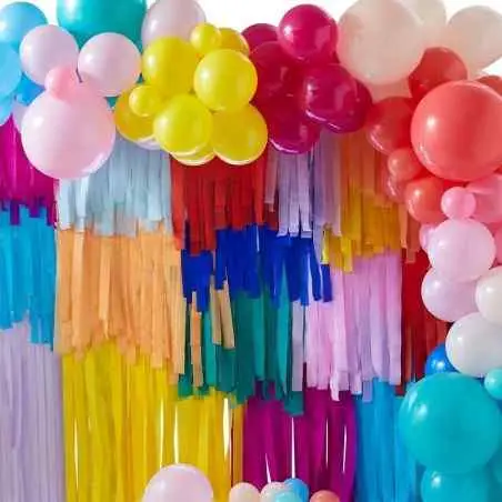 Ballongmix &amp; bakgrund – regnbåge (115 ballonger) - 924
