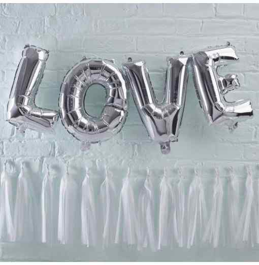 Pick and Mix - Bunting - Balloon - Love - Silver